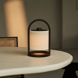 River Dunkelbraune wiederaufladbare Holzlampe