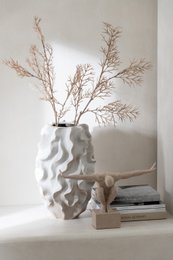 Decorazione J-Line Sporter - marmo - poliresina - beige -grande