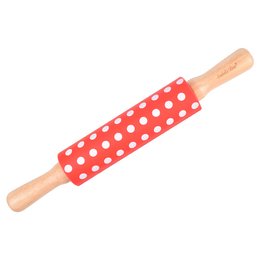 Kinder Nudelholz aus Silikon mit Punkten rot 30 cm Isabelle Rose