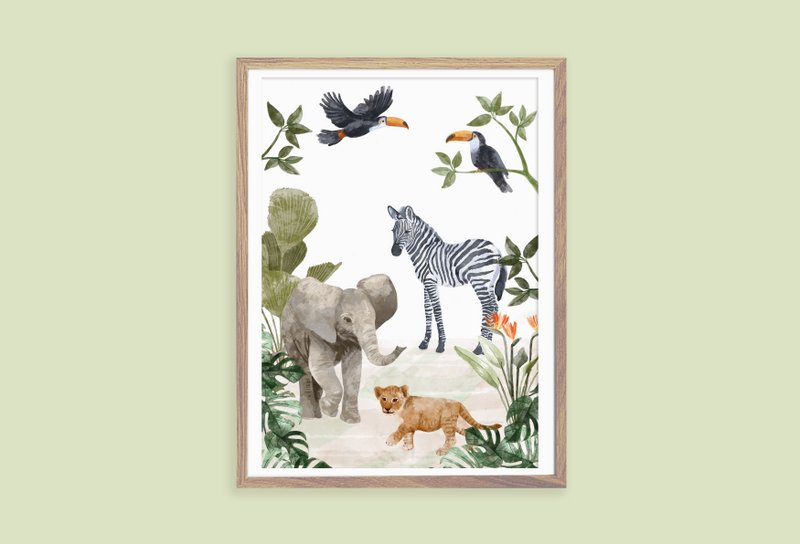 Poster A4 - Bambini della giungla