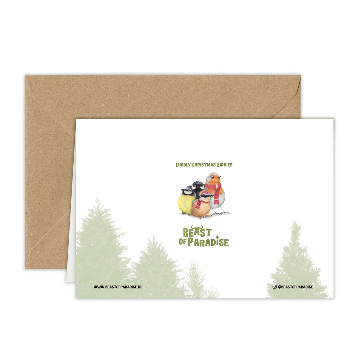 Birds Christmas Card, Greeting Card, Holiday Card 12,3 x 17,5 cm