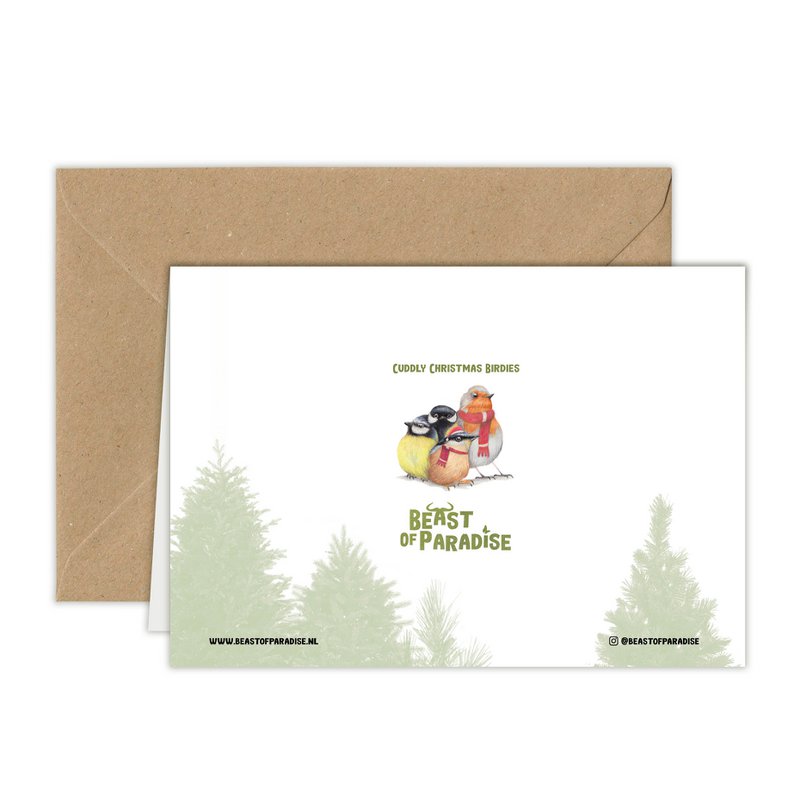 Birds Christmas Card, Greeting Card, Holiday Card 12,3 x 17,5 cm