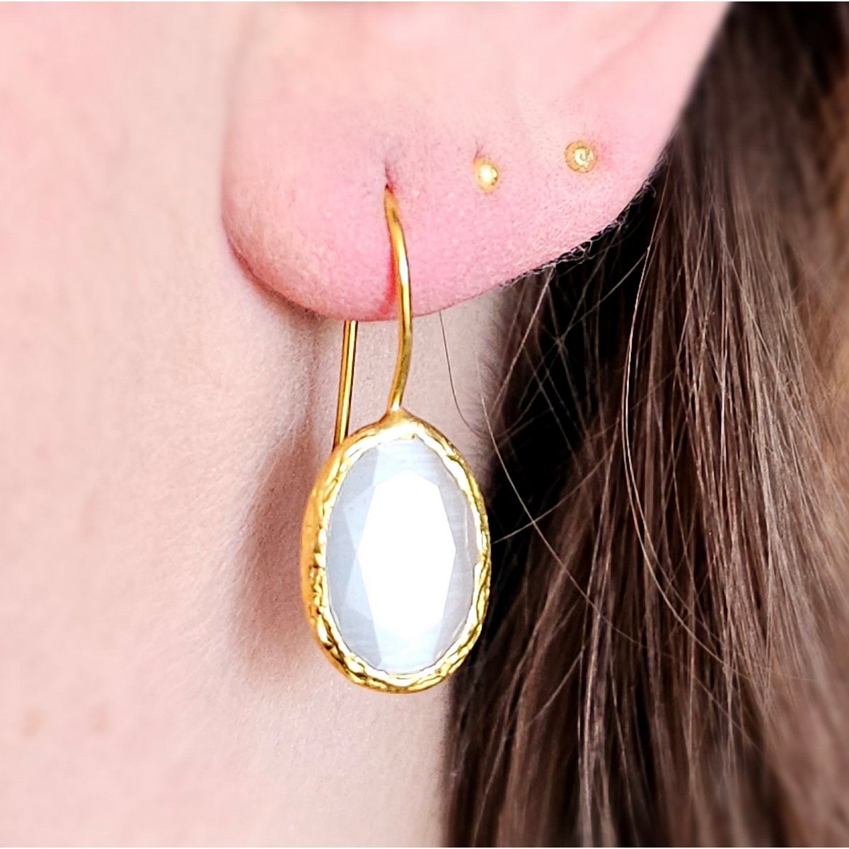 Glowdrop ørering, White Small