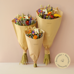 Tørrede blomster - Markbuket - Orange