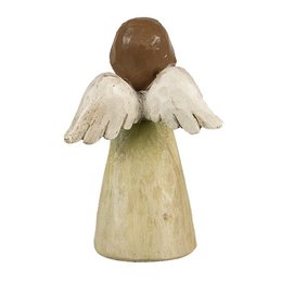 Decoratie Beeld Engel 12 cm Groen Polyresin Kerstdecoratie