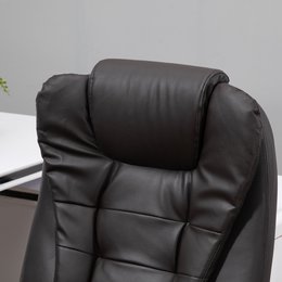 Silla de oficina con función de masaje, función de calor, altura regulable, función de inclinación, silla de oficina de masaje, blanco crema + negro
