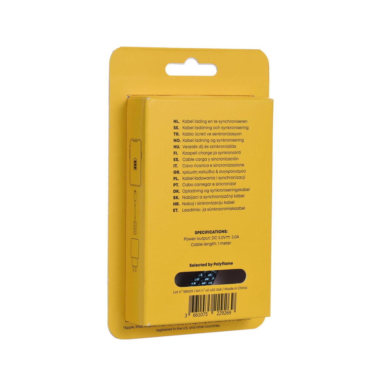 TEKMEE Micro USB Cable 2A Iphone Up to 12Pro Max Fast Charging 1 Meter Available in Different Colors