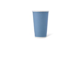 Beker porselein LAP 450ml met silic. grip honingraat Blue