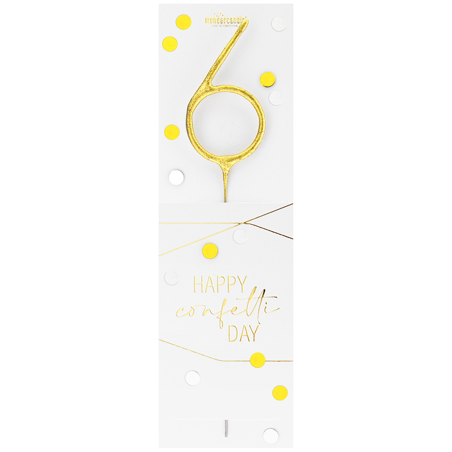 6 gold Confetti Wondercandle® classic