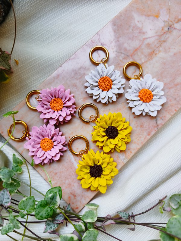 Grands boucles d'oreilles à fleurs