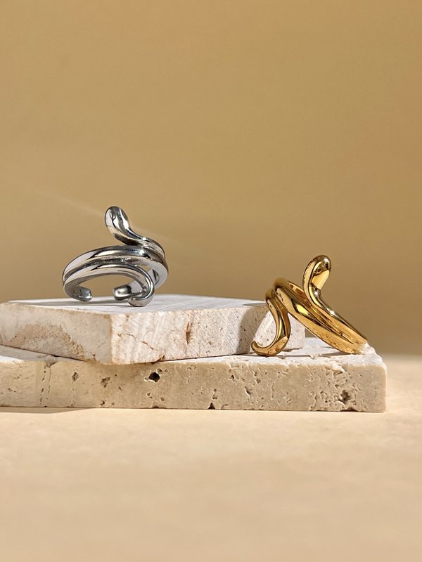 Bague Serpent Ajustable – Acier Inoxydable