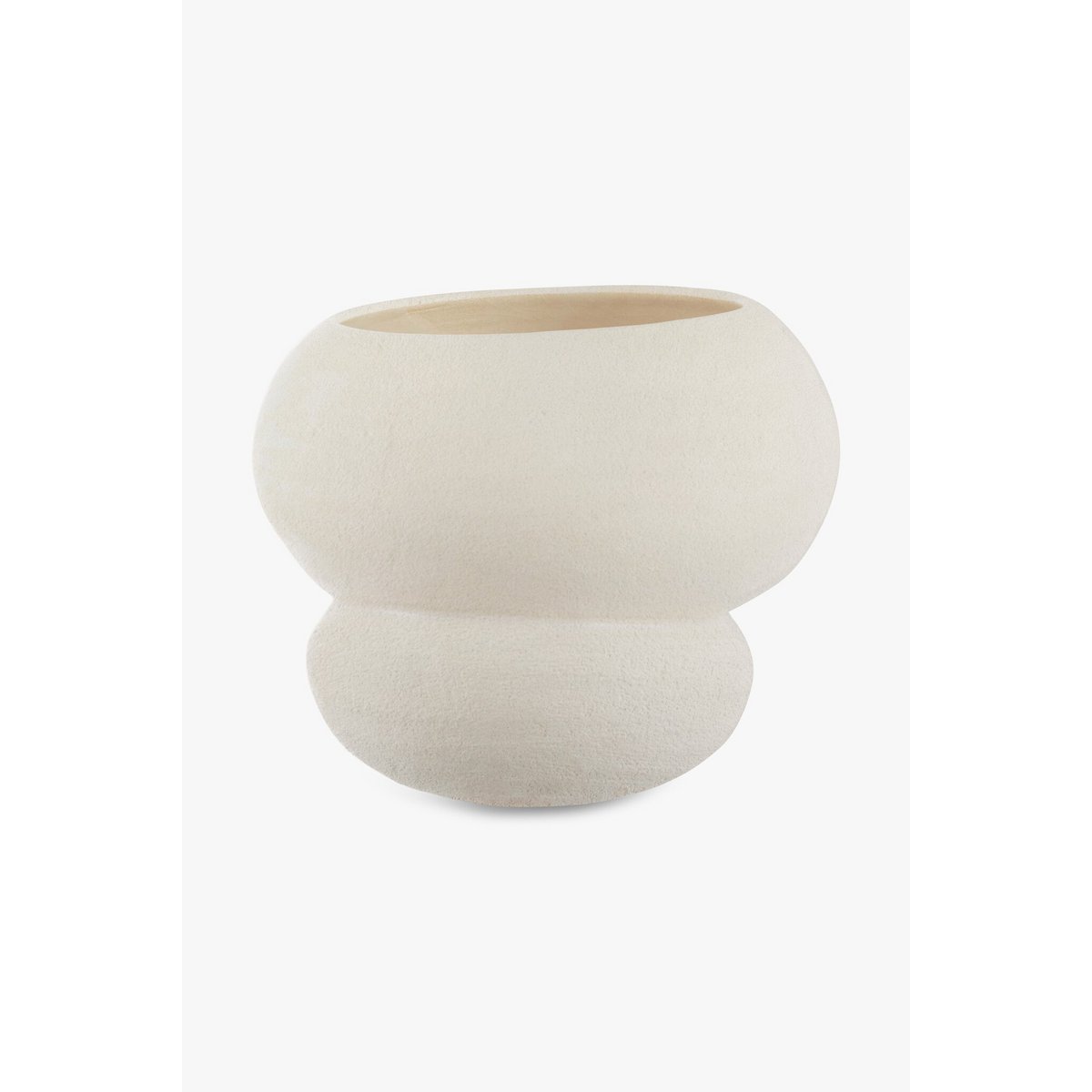 Handmade vase Leya from Portuguese ceramics matt ecru 25 x 20 cm