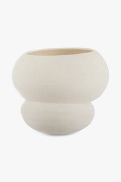Handmade vase Leya from Portuguese ceramics matt ecru 25 x 20 cm