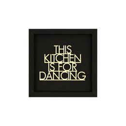 DEZE KITCHEN IS FOR DANCING_S- kaartmagneet met houten letters
