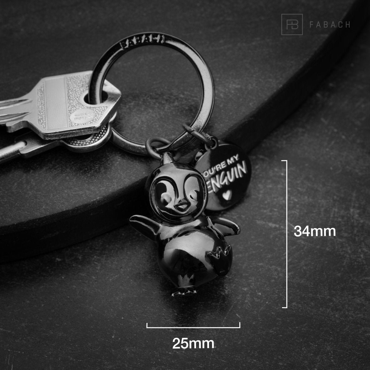 "You're my penguin" penguin keychain "Breezy" with engraving - cute penguin lucky charm as a gift for partners