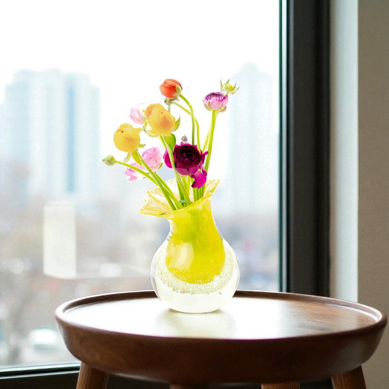 Vase Splash - Lemon - height 16 cm - Crystal