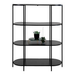Vita Plank - Zwart, Staal/spaanplaat/melaminefolie, 85x36x111 cm