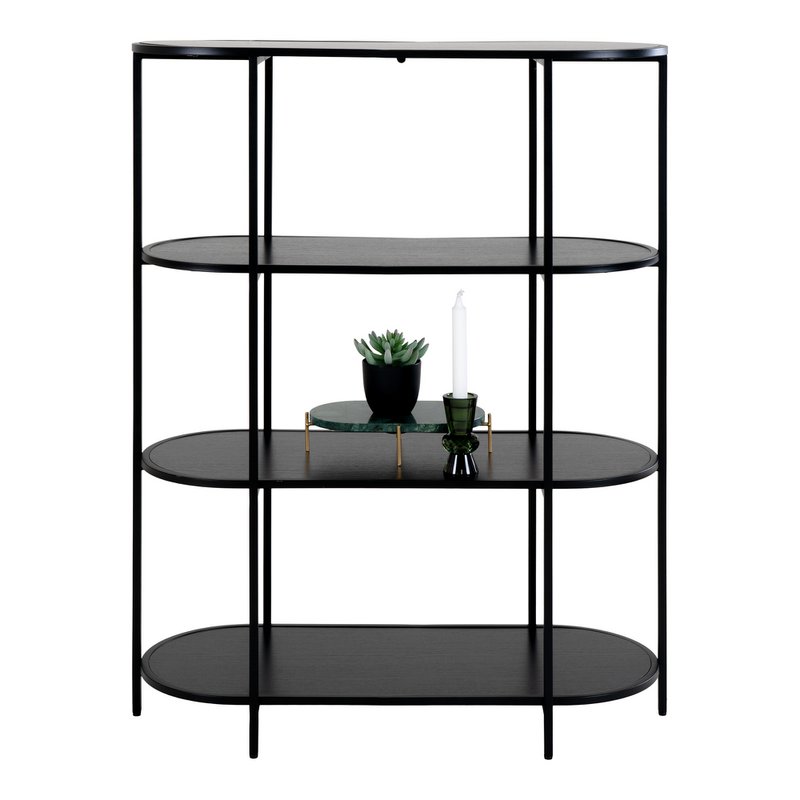 Vita Plank - Zwart, Staal/spaanplaat/melaminefolie, 85x36x111 cm