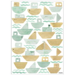 Akvarel både wallsticker