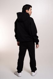 Herren Hoodie Hoody Kapuzenpullover Sweatjacke hoher Kragen Bauchtasche