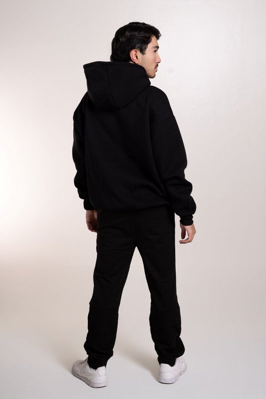 Herren Hoodie Hoody Kapuzenpullover Sweatjacke hoher Kragen Bauchtasche