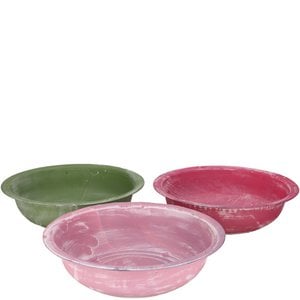 Zink Schale Winona rund, 3 Farben, D40cm, H10cm, r