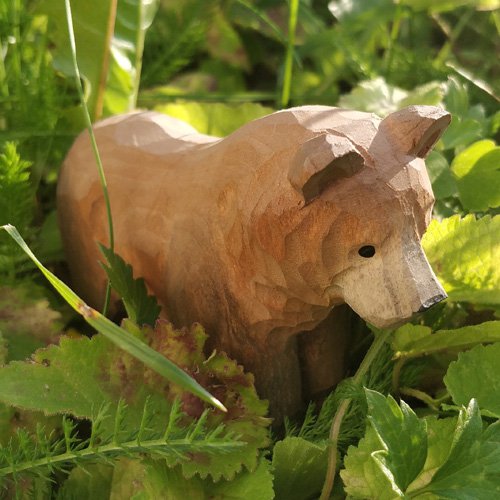 Wudimals® Wooden Brown Bear Animal Toy