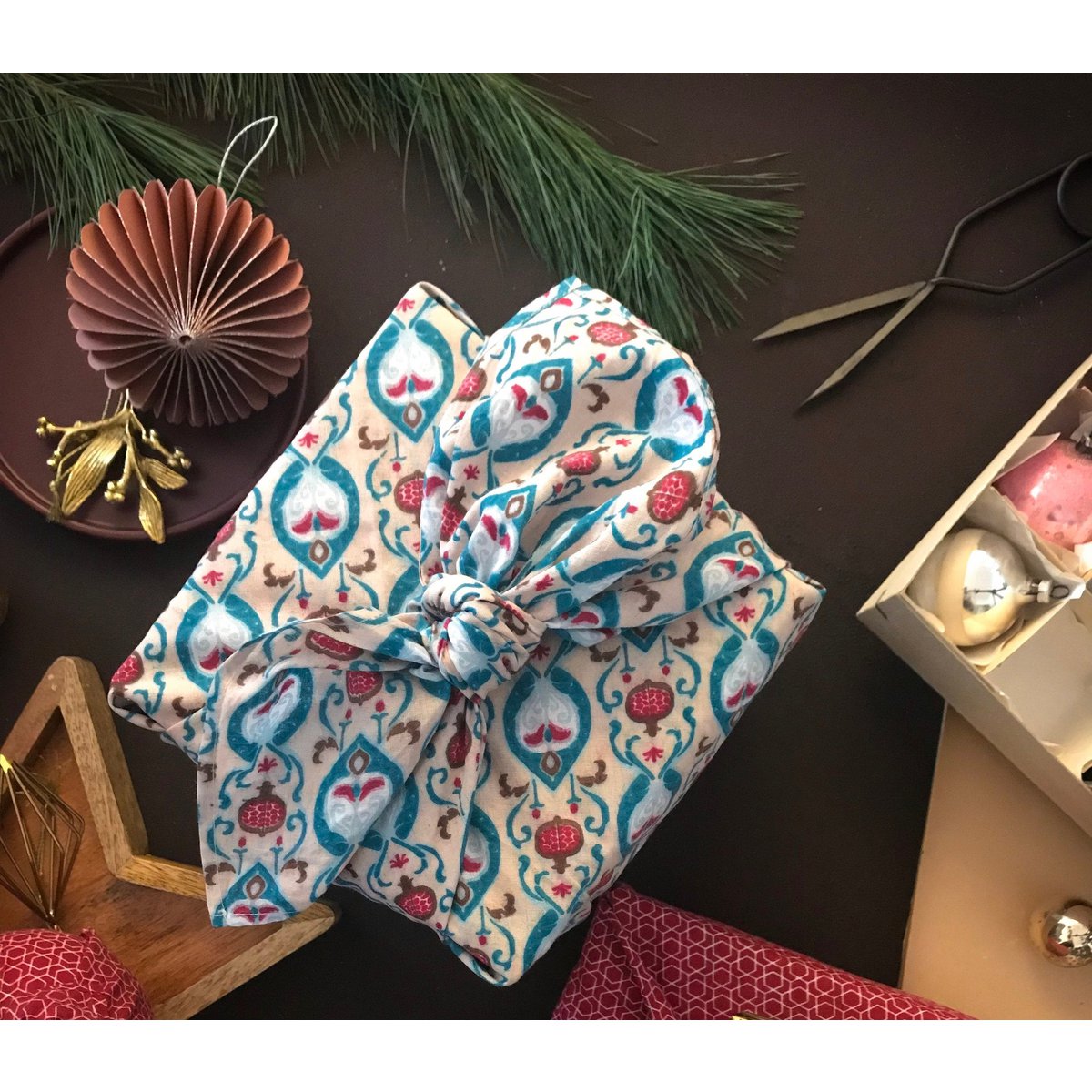 Furoshiki 3-Größen-Bundle – einseitig – Blaugrün – FabRap