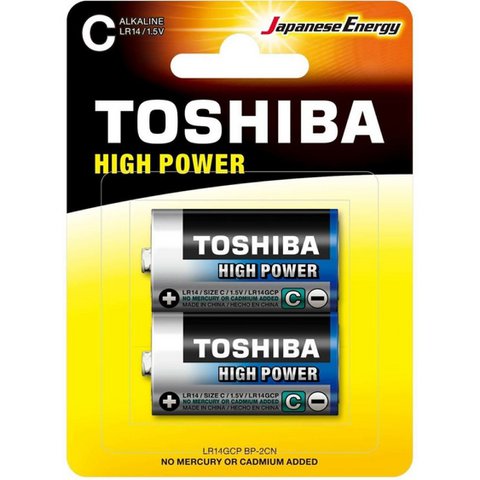 PILES TOSHIBA HIGH POWER C - ALKALINE - LR14 - 1,5V x2