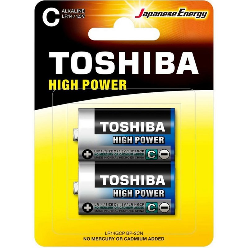 PILES TOSHIBA HIGH POWER C - ALKALINE - LR14 - 1,5V x2