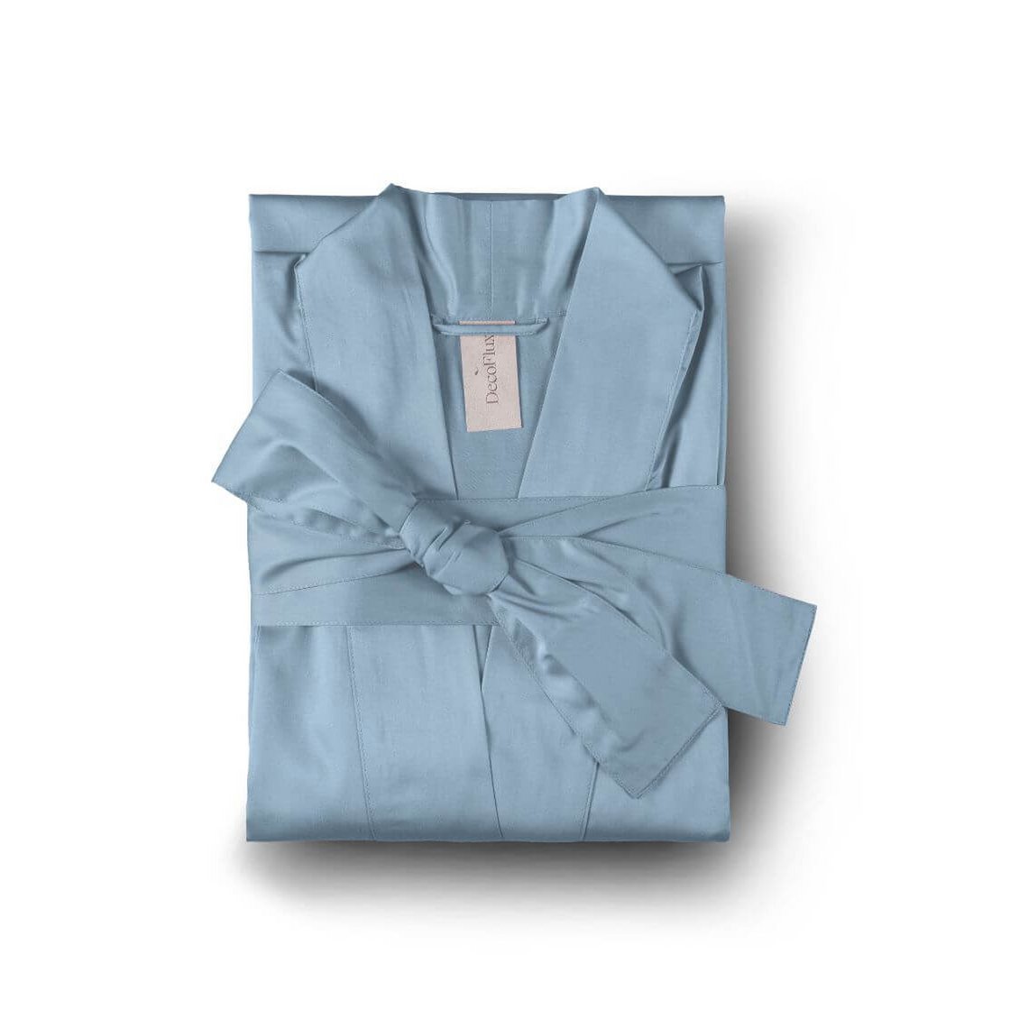 Satin-Kimono-Bademantel Solid French Blue