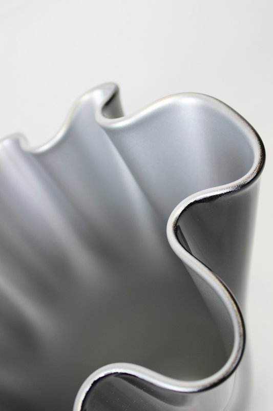 Vase glass wavy two-tone black silver glass vase table vase
