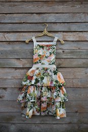Ladies Apron With Ruffles, Poly-cotton Mix, Printed | Flower Big