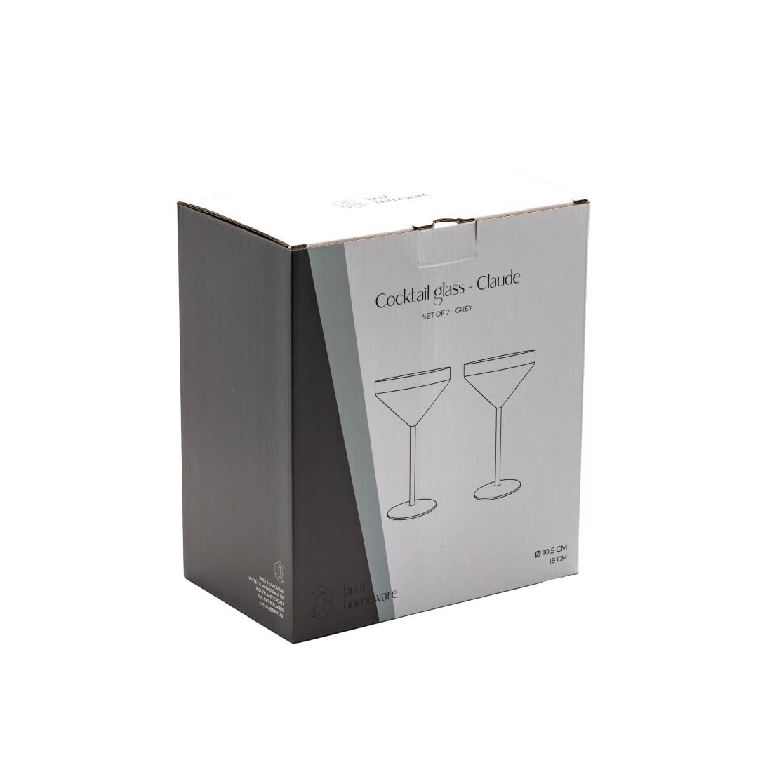 Cocktail glasses Claude, set of 2, grey
