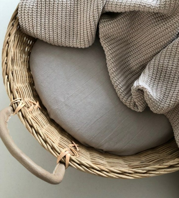Crib blanket knitted SAND