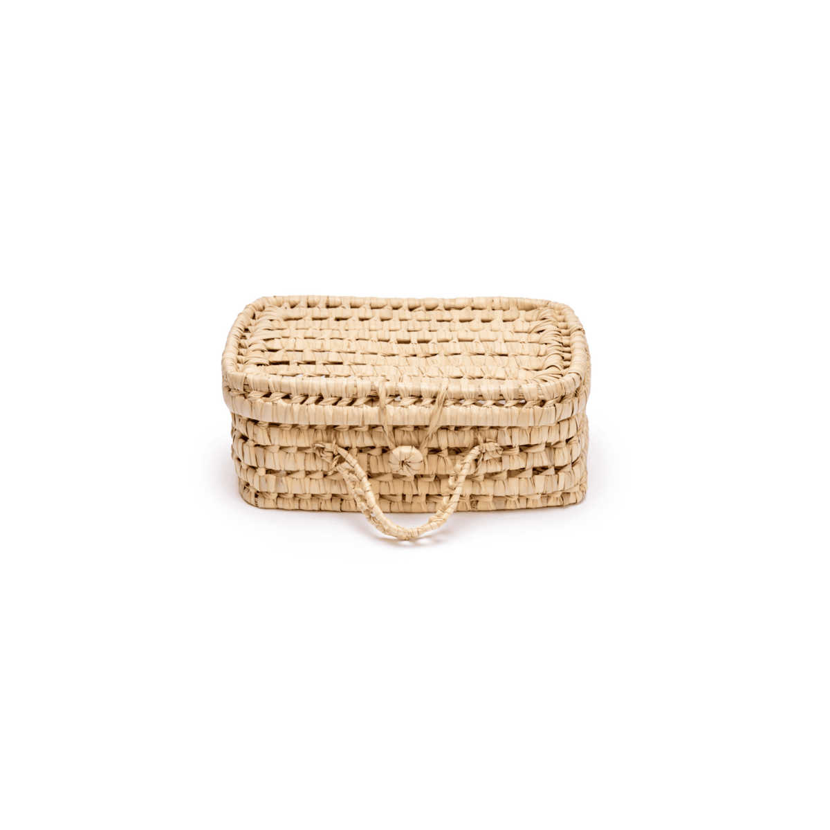 Handmade Wicker Suitcase, Palm Leaf Briefcase, Vintage Natural Fiber Basket for Children