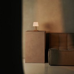Tommy lichtbruine houten oplaadbare tafellamp