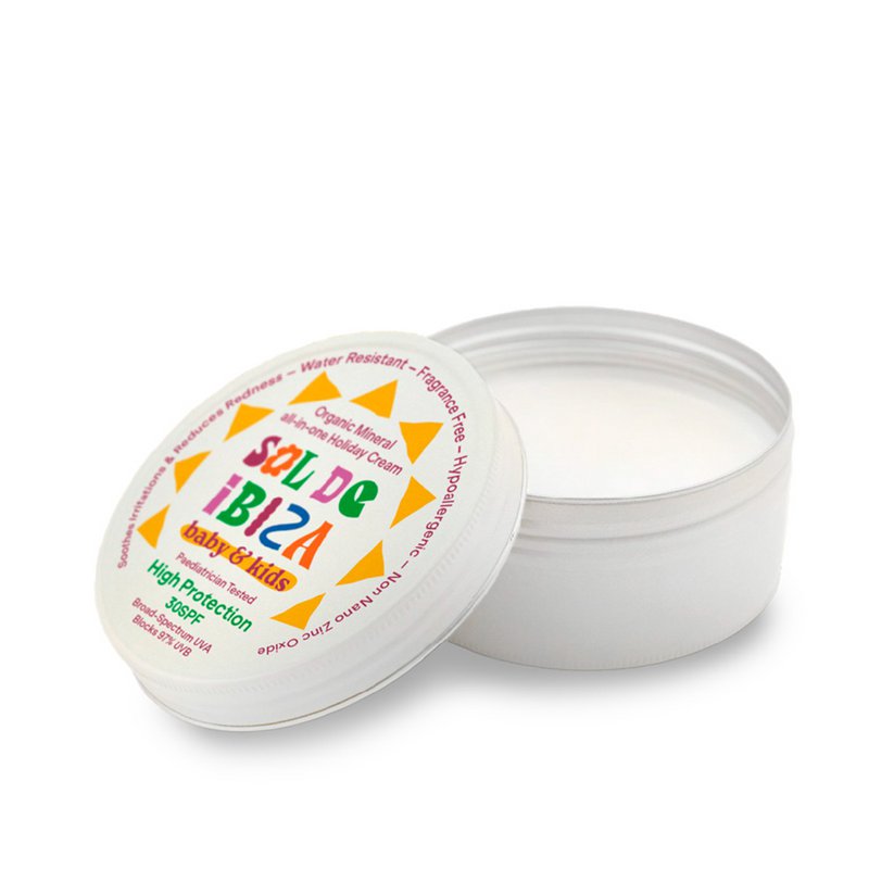 Crema solare tutta in un bebés 0 mesi SPF30 Sol de Ibiza. Bio 100 Gr Jar.