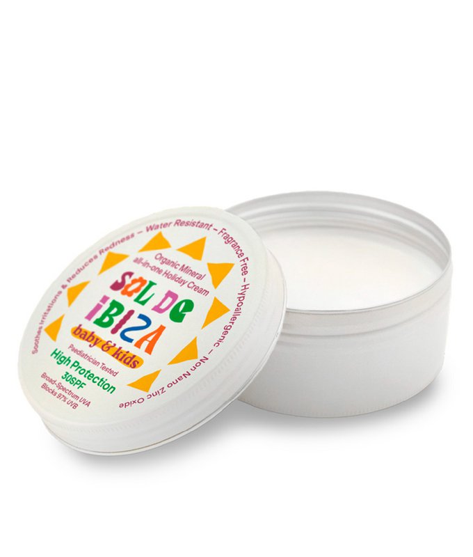 Crema solare tutta in un bebés 0 mesi SPF30 Sol de Ibiza. Bio 100 Gr Jar.