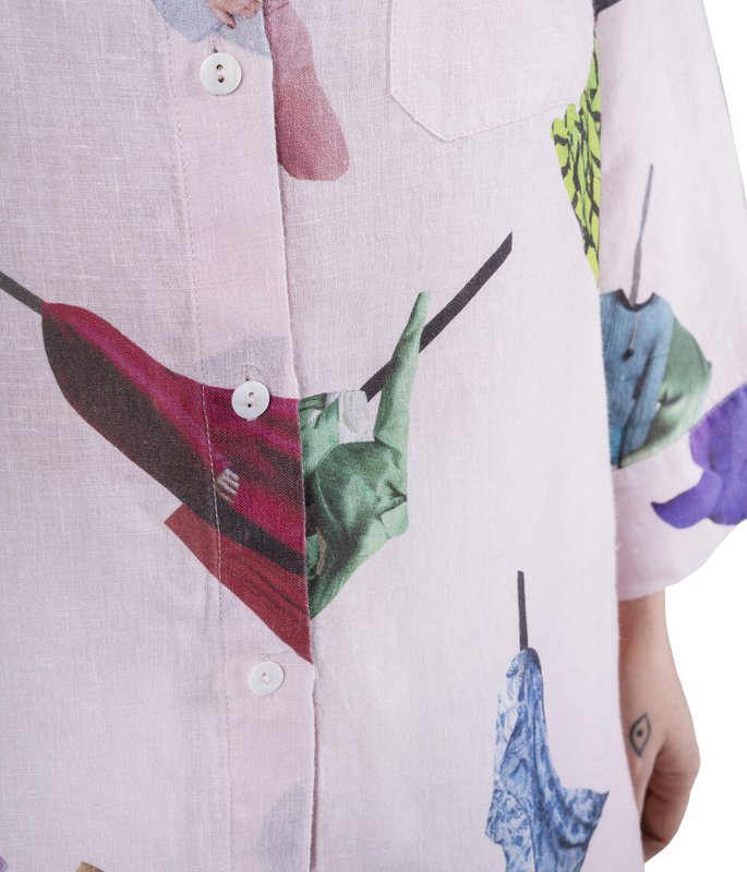 Linnen overhemd Fashionista Roze