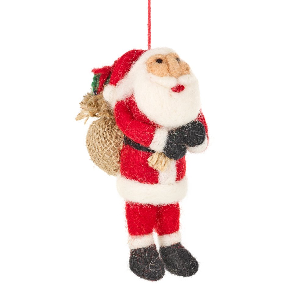 Handmade Felt Father Christmas Santa Tree Hanging Decoration