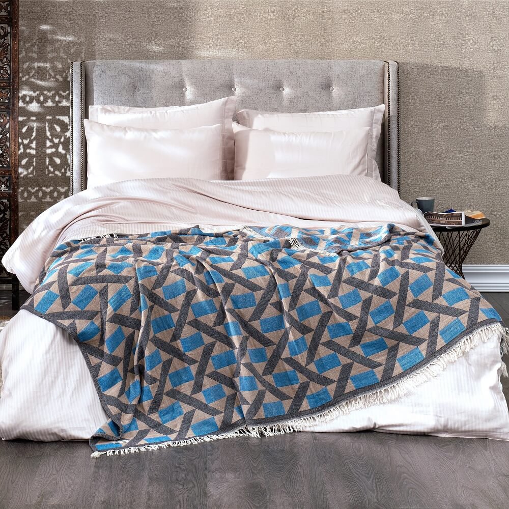 Manta Camden de jacquard de algodón suave