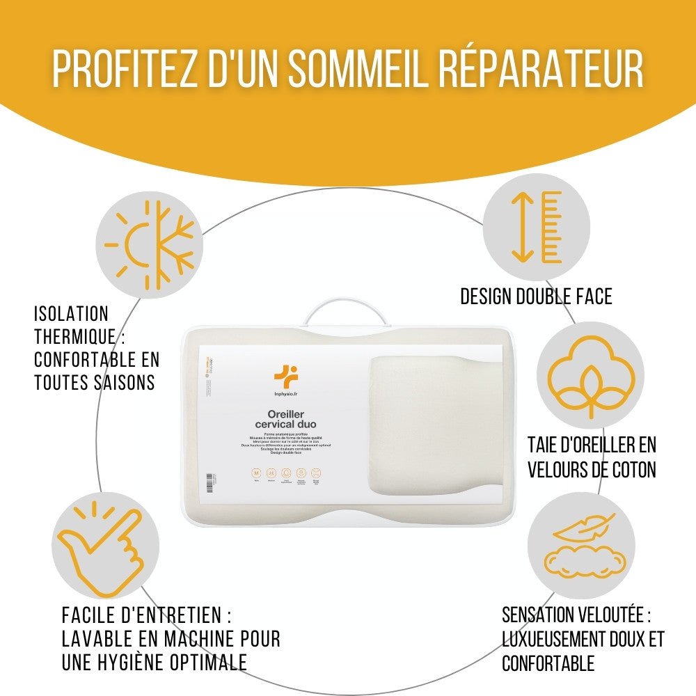 Oreiller Cervical Ergonomique | DUO PREMIUM