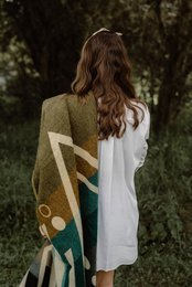 Mini Imbabura Green - Ecuadorianische Alpaka-Minidecke | einheimische Decke |