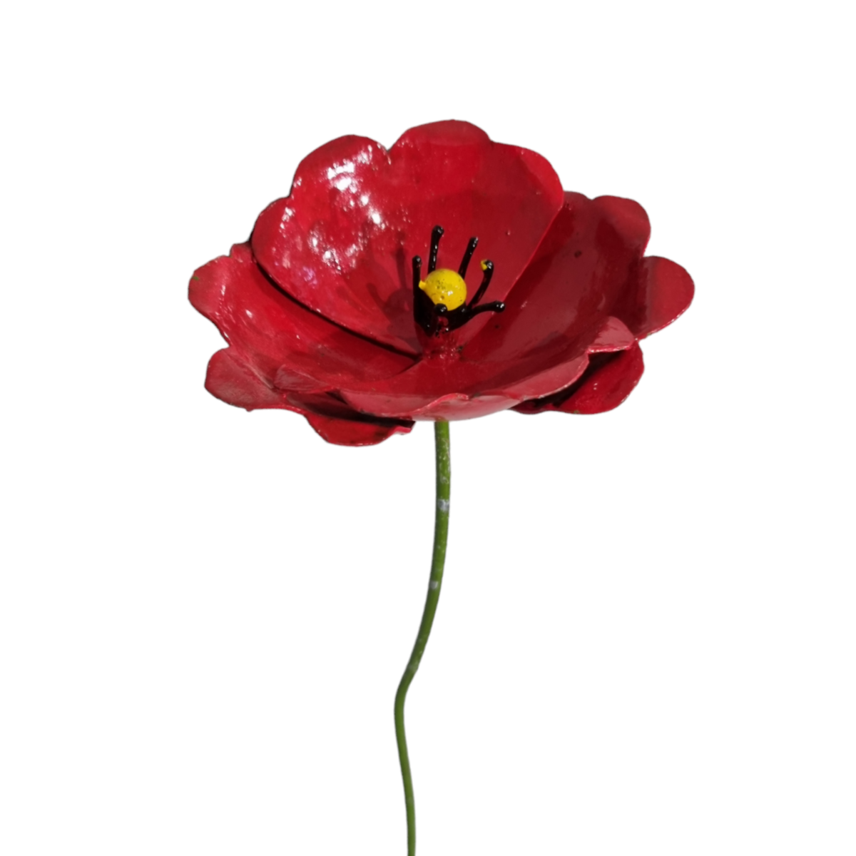 Zimba-Arts METAL RED POPPY FLOWER