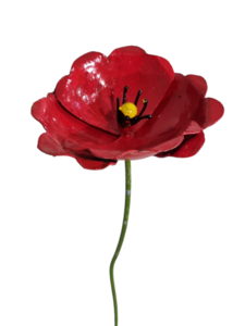 Zimba-Arts METAL RED POPPY FLOWER