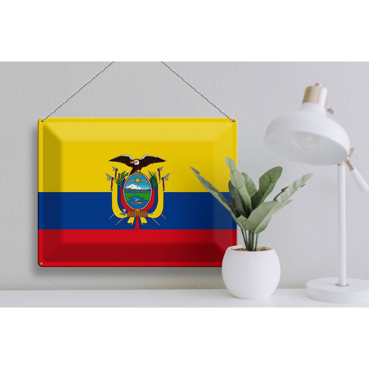 Blechschild Flagge Ecuador 40x30cm Flag of Ecuador