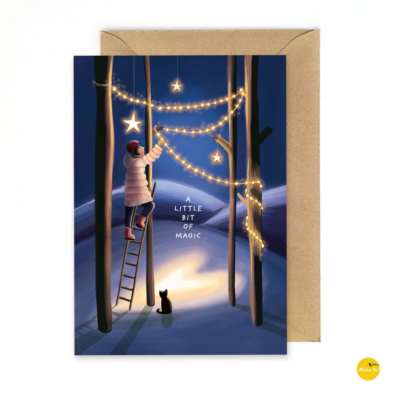Tarjeta navideña - luces mágicas