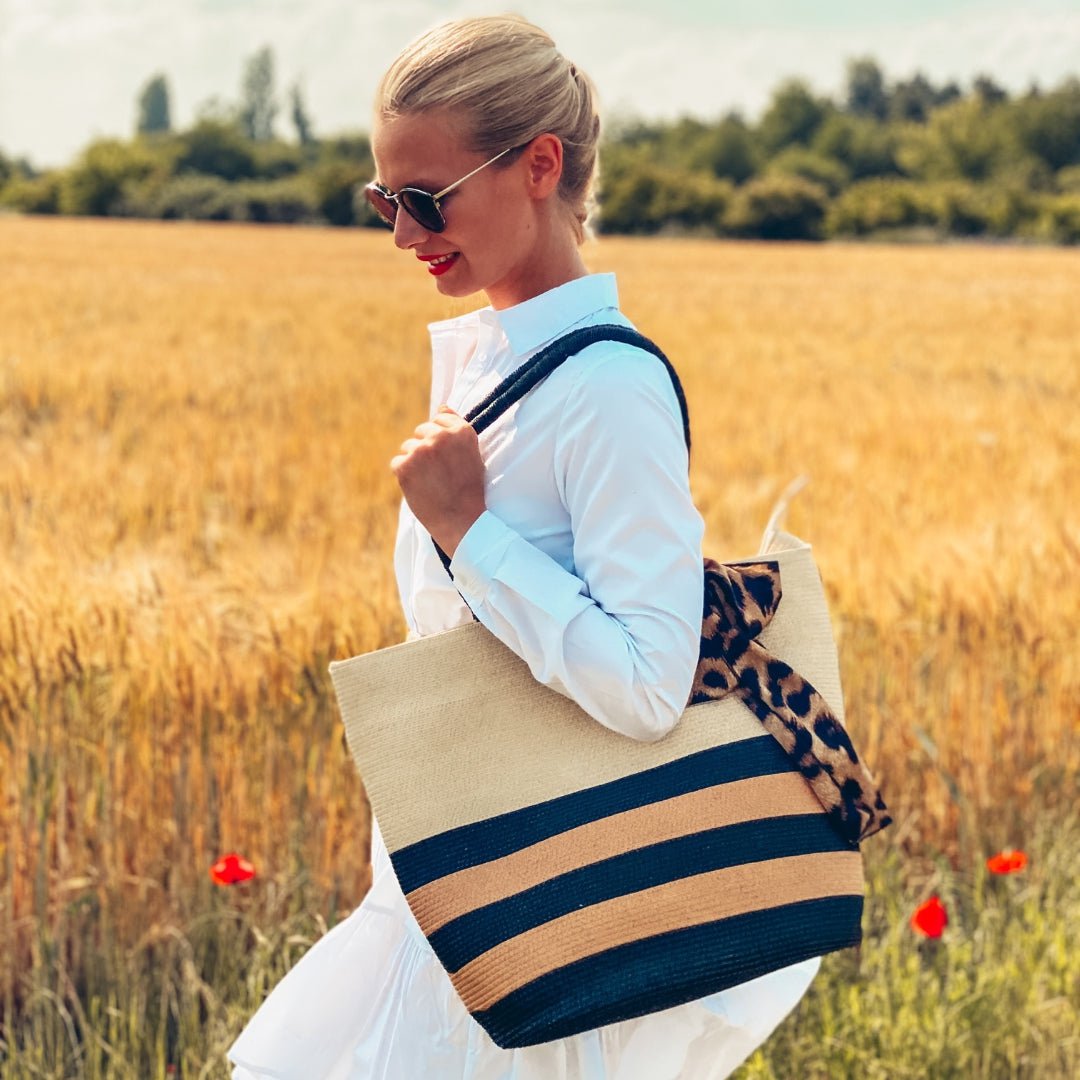 Bolso shopper de paja "Leo"