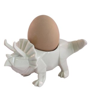 Weißer Dinosaurier-Eierbecher